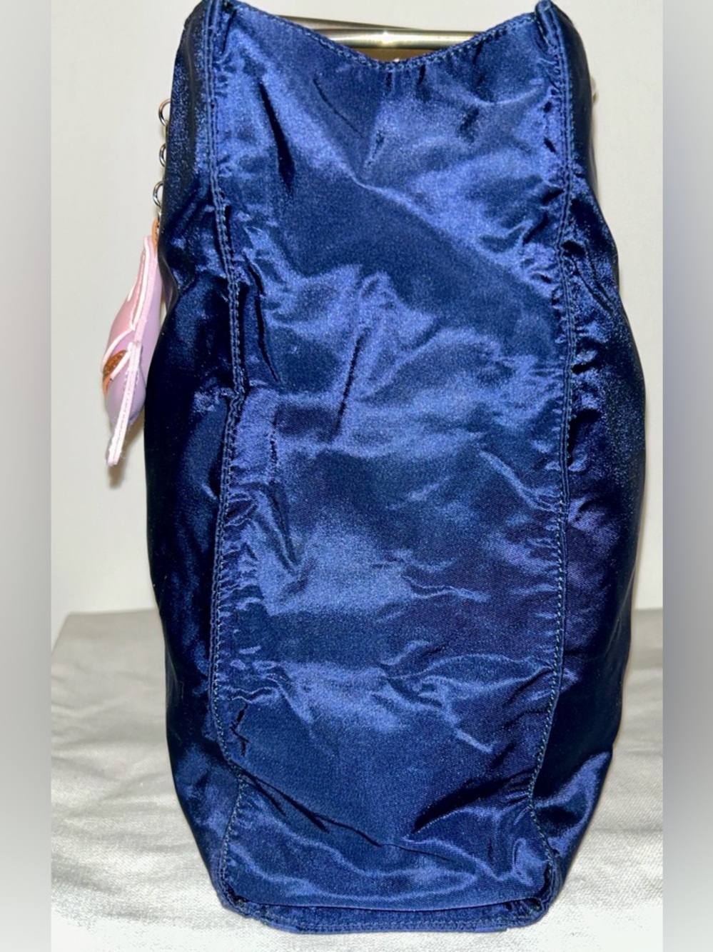 Unique vintage Prada Tessuto nylon bag.  Metal Handles! Deep Navy color - Picture 5 of 14